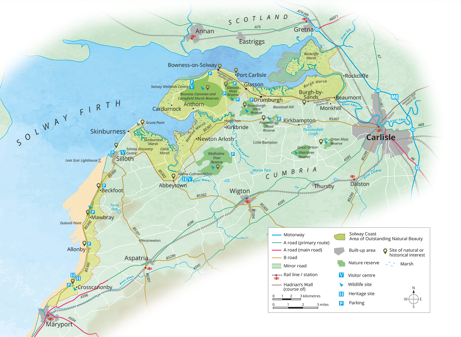 Map of the Solway Coast AONB Area